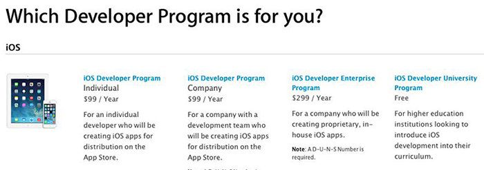 iOS開發(fā)者賬號（個人、公司、企業(yè)）的區(qū)別及優(yōu)缺點介紹